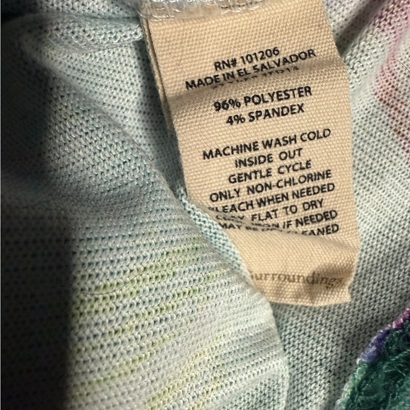 Soft Surroundings Multicolor Abstract Rainbow  Long Sleeves Blouse Size MP - Picture 7 of 8